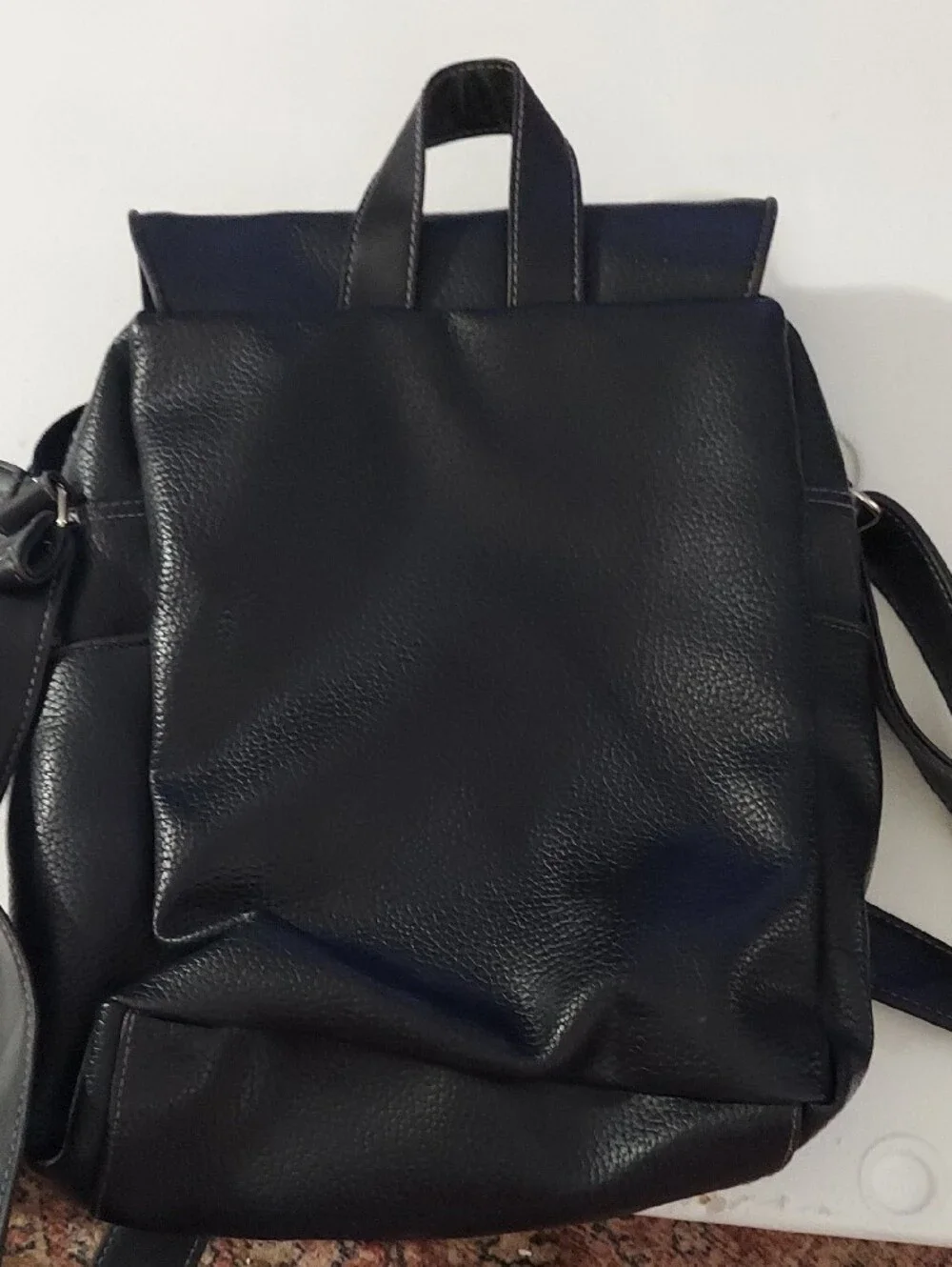 Vintage totes Black Leather Messenger Bag for Men/Womem with Adjustable Strap